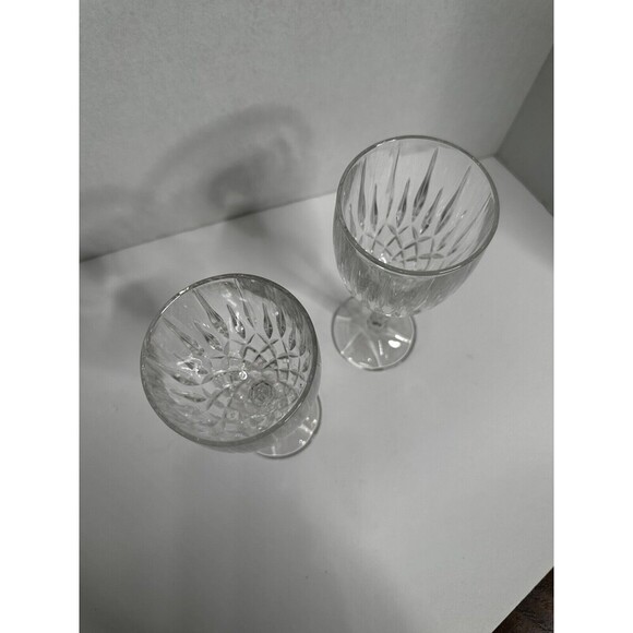 Gorham Crystal Regalta Water Wine Goblet Glass Two 8.5” Tall‎ - Picture 3 of 9